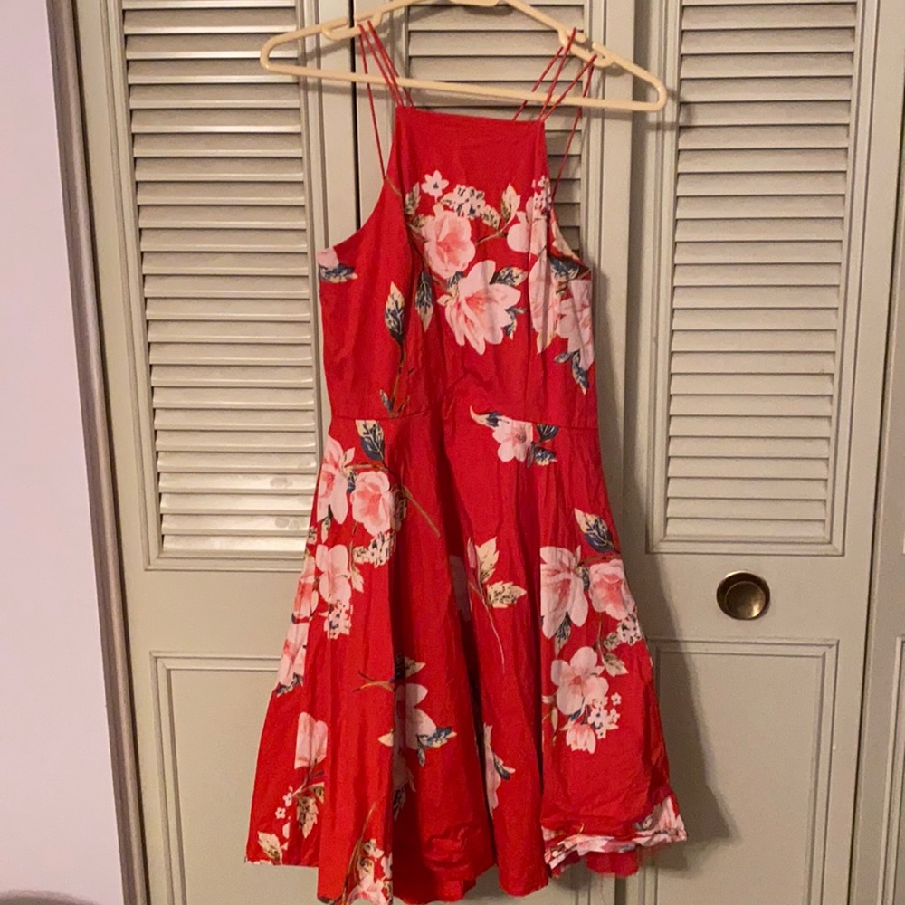 Red Flower Poofy Dress